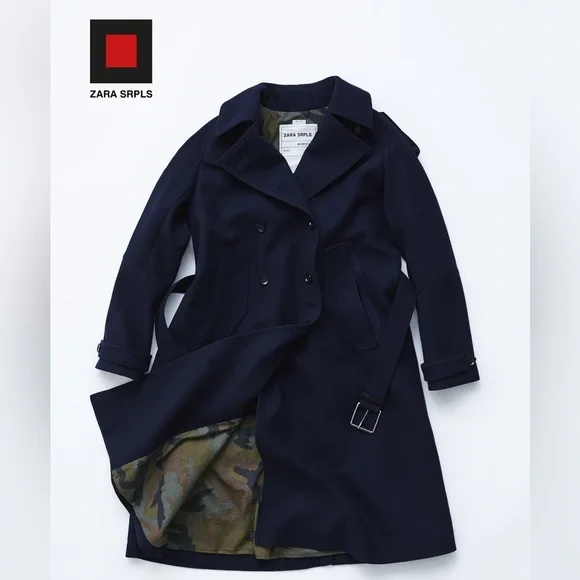 ❄️ ZARA SRPLS WOOL‎ JACKET WOMEN'S (Navy) - Picture 3 of 4